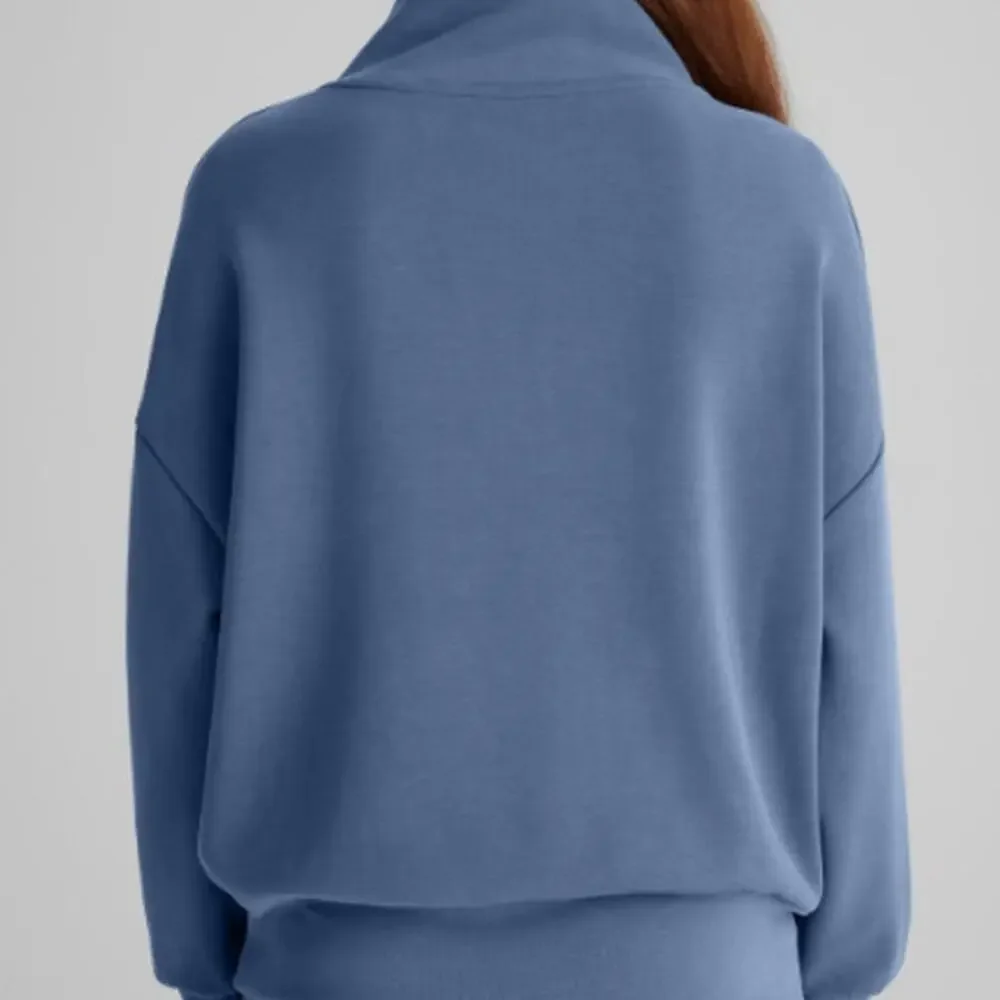 Tommy John Luxe Traveler Knit Quarter-Zip Pullover Vintage Indigo  Size S